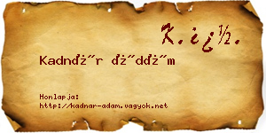 Kadnár Ádám névjegykártya
